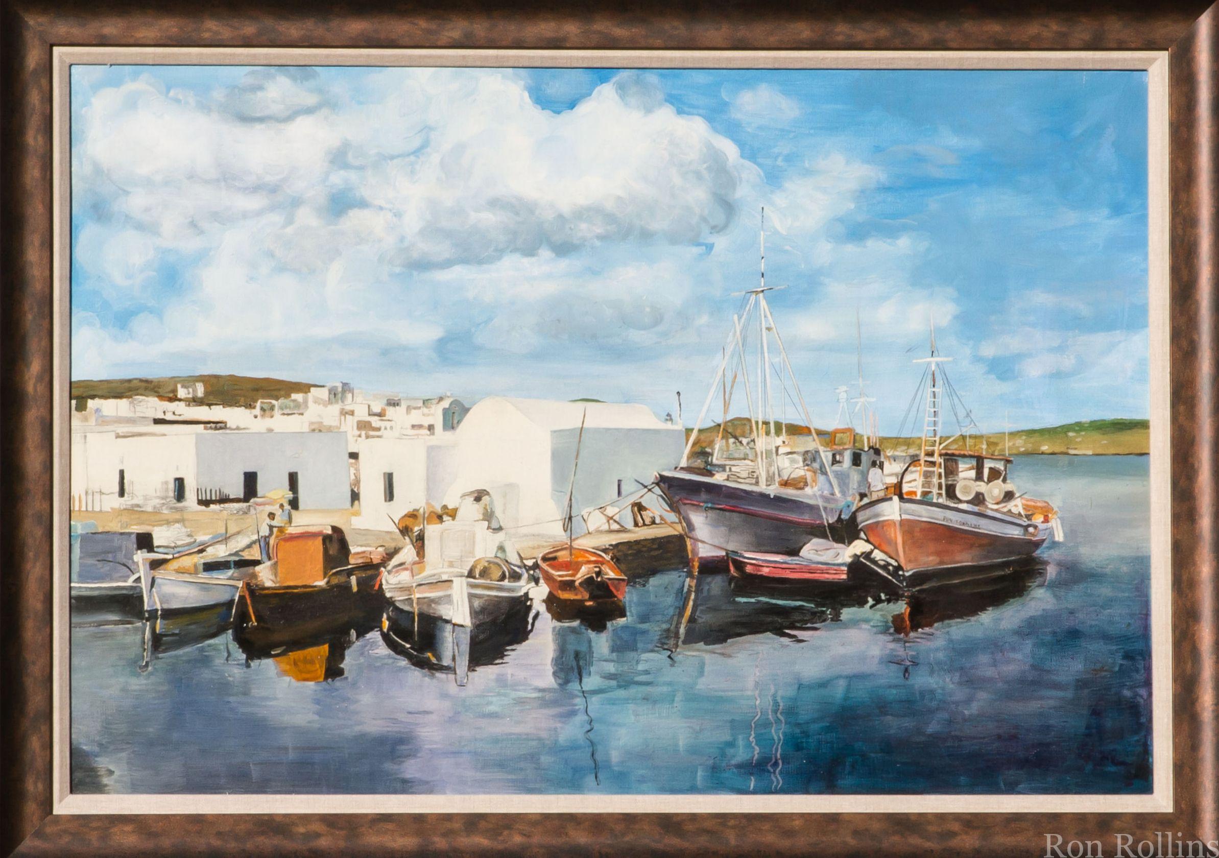 Greek Fishing Village 24x36